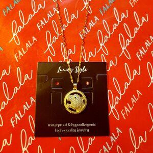 Emerald eye panther stailess steel necklace